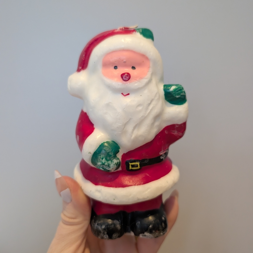 Vintage Christmas Festive Santa Claus Candle